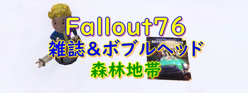 森林地帯にある雑誌とボブルヘッドの場所アイキャッチ