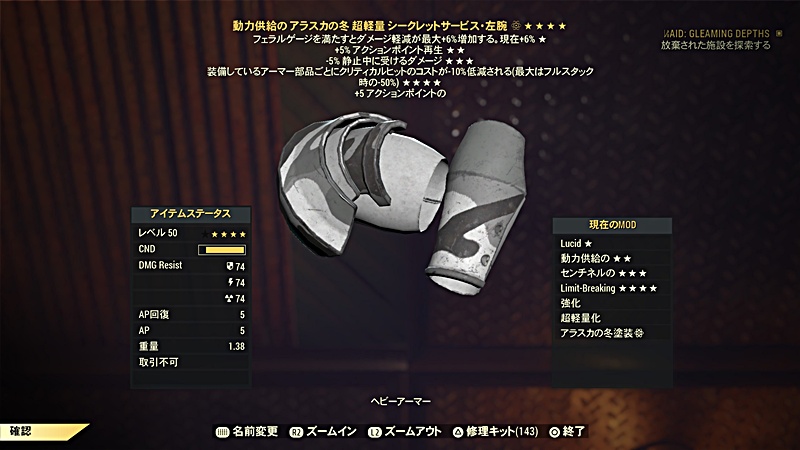 センチネルの付いたシークレットサービスアーマーの画像